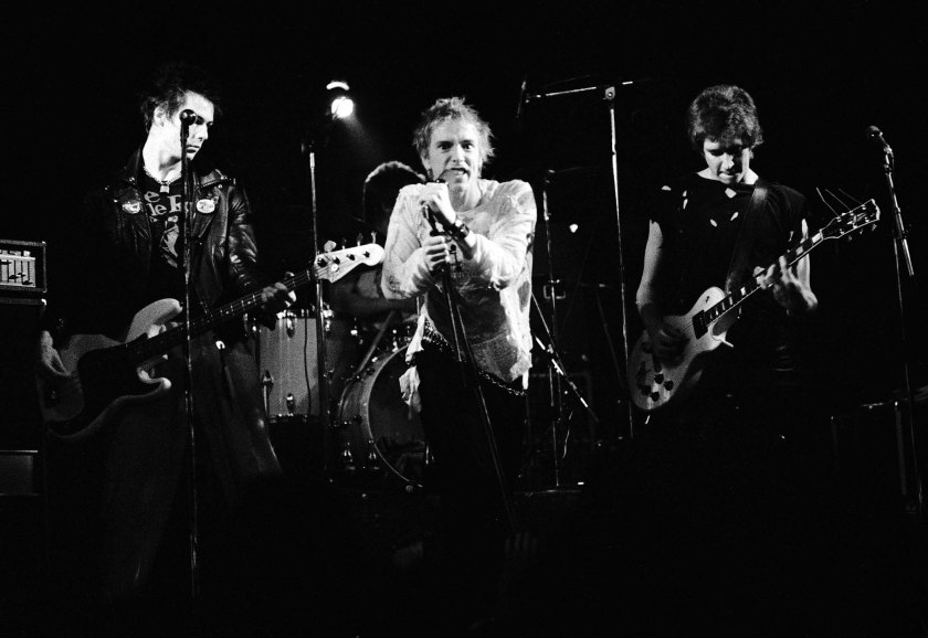 The Sex Pistols  Left to right: Sid Vicious, Johnny Rotten, and Steve Jones Copenhagen,  Denmark  July 13 1977 ©Jorgen Angel  www.angel.dk